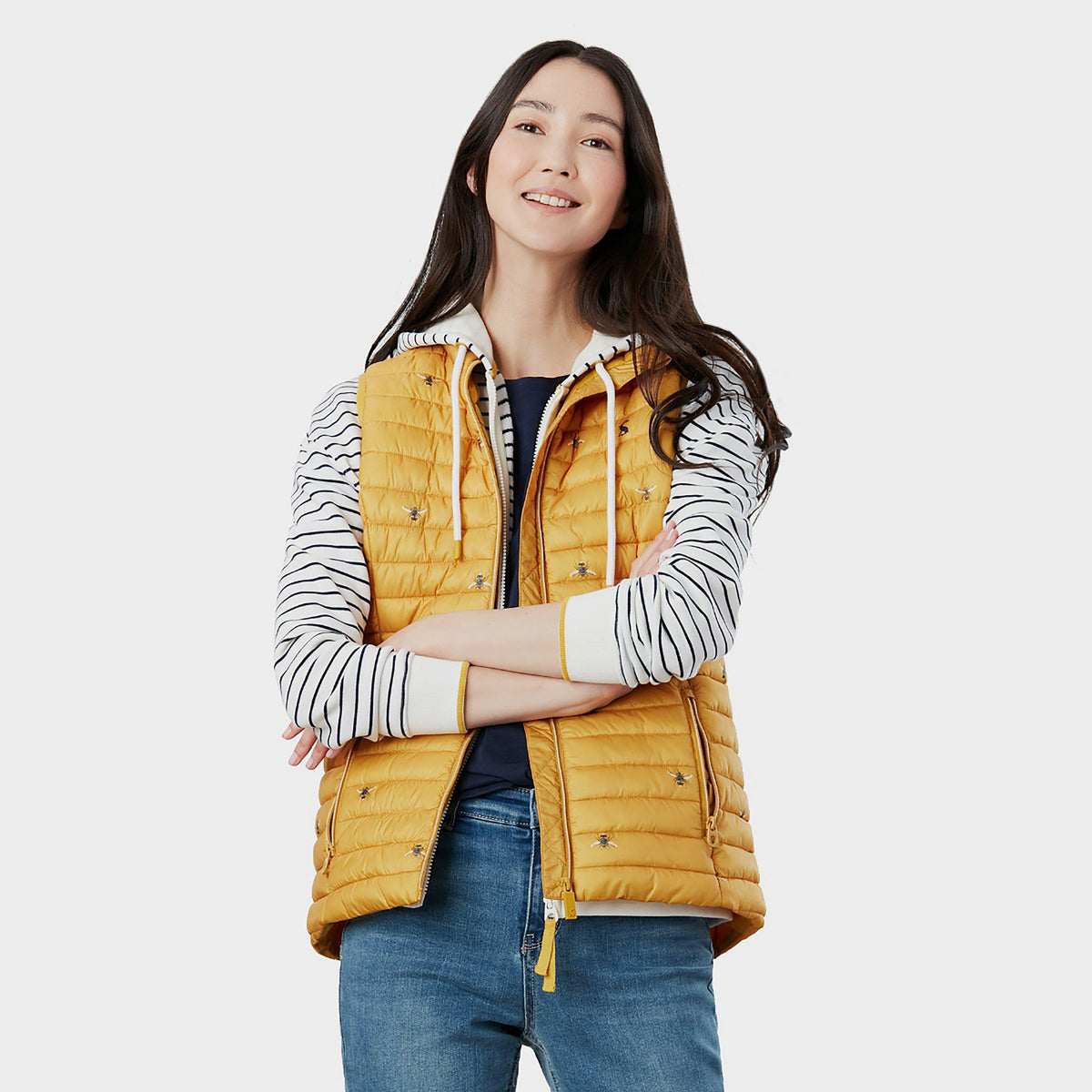 Ladies Snug Gilet Gold Bees