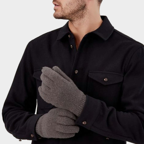 Bamburgh Knitted Gloves Grey Marl