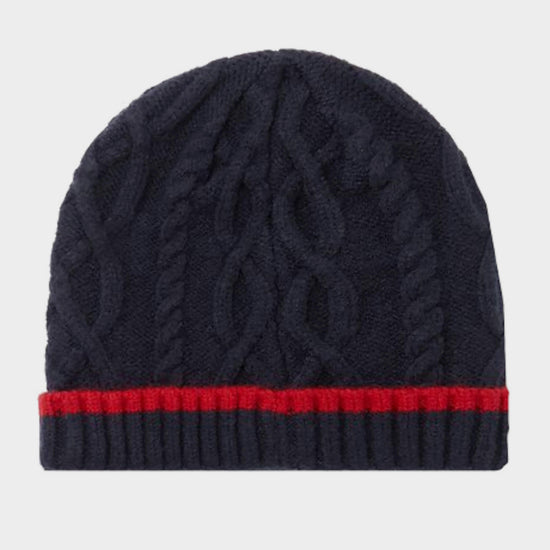 Kids Frosty Cable Knit Hat French Navy