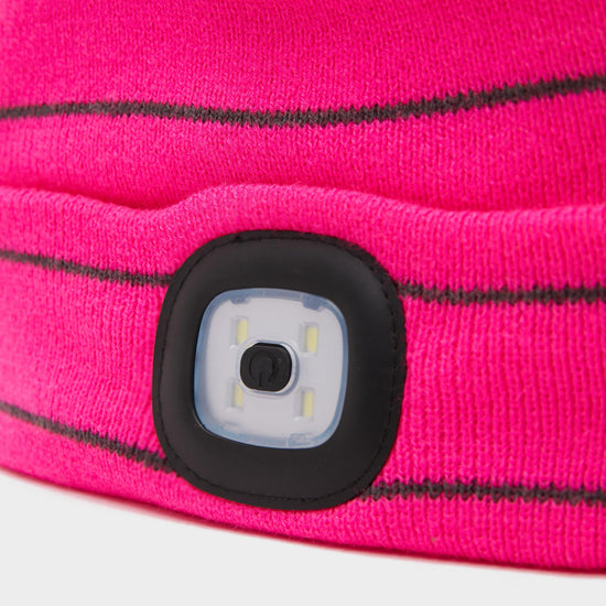 Junior Vision LED Beanie Hat Pink