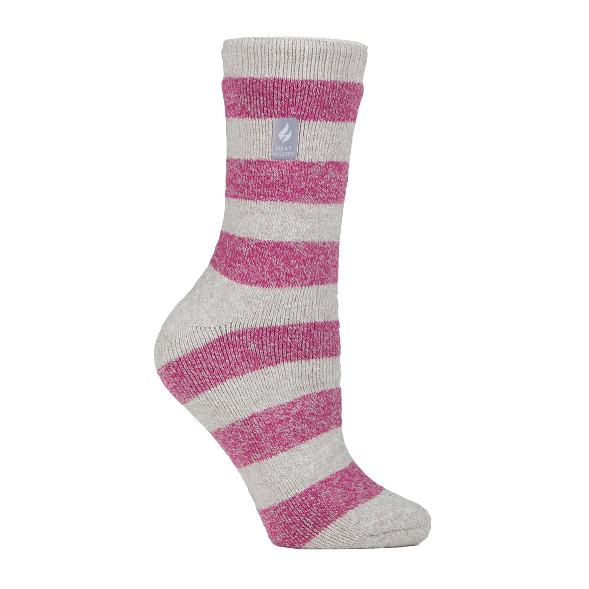 Ladies Stripe Lite Socks Grey/Berry