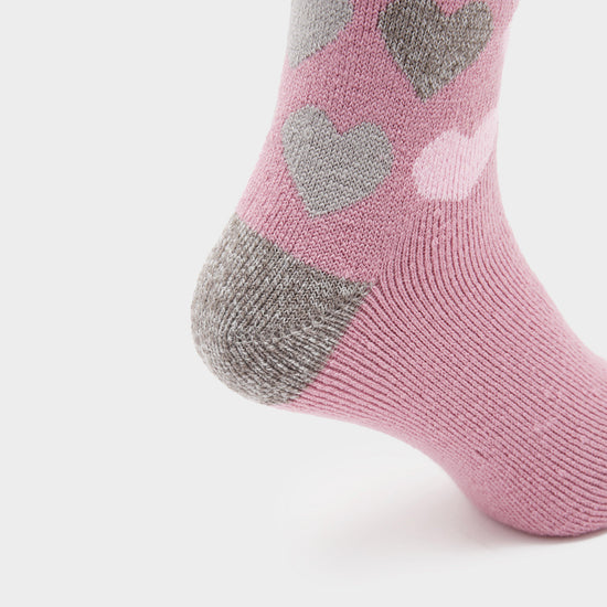 Ladies Equestrian Jacquard Lite Long Socks Jackson Mauve Hearts