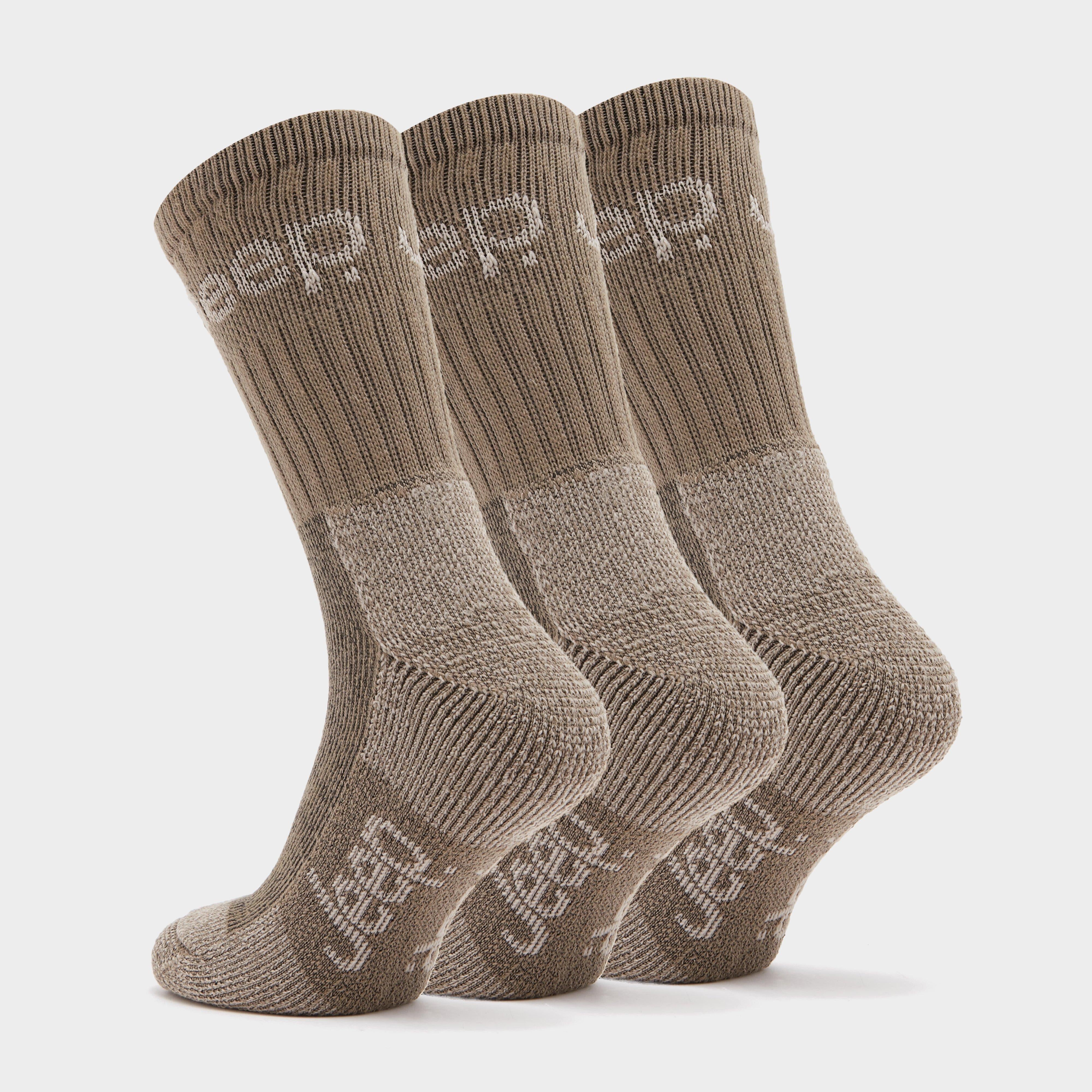 Mens Luxury Terrain 3 Pack Socks Khaki/Sand