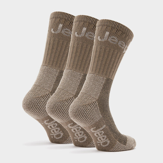 Mens Luxury Terrain 3 Pack Socks Khaki/Sand