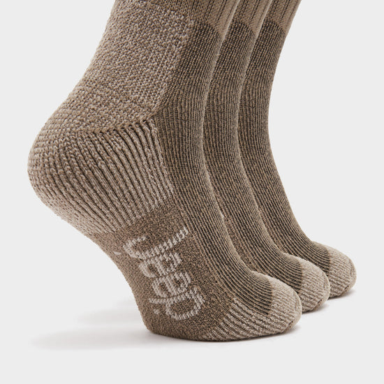 Mens Luxury Terrain 3 Pack Socks Khaki/Sand