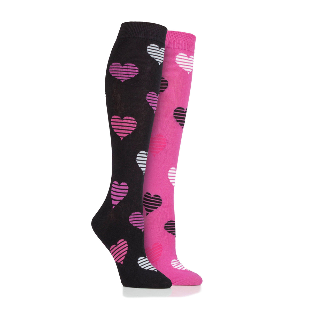 StKids Equestrian Heart 2 Pack Socks Black/Pink