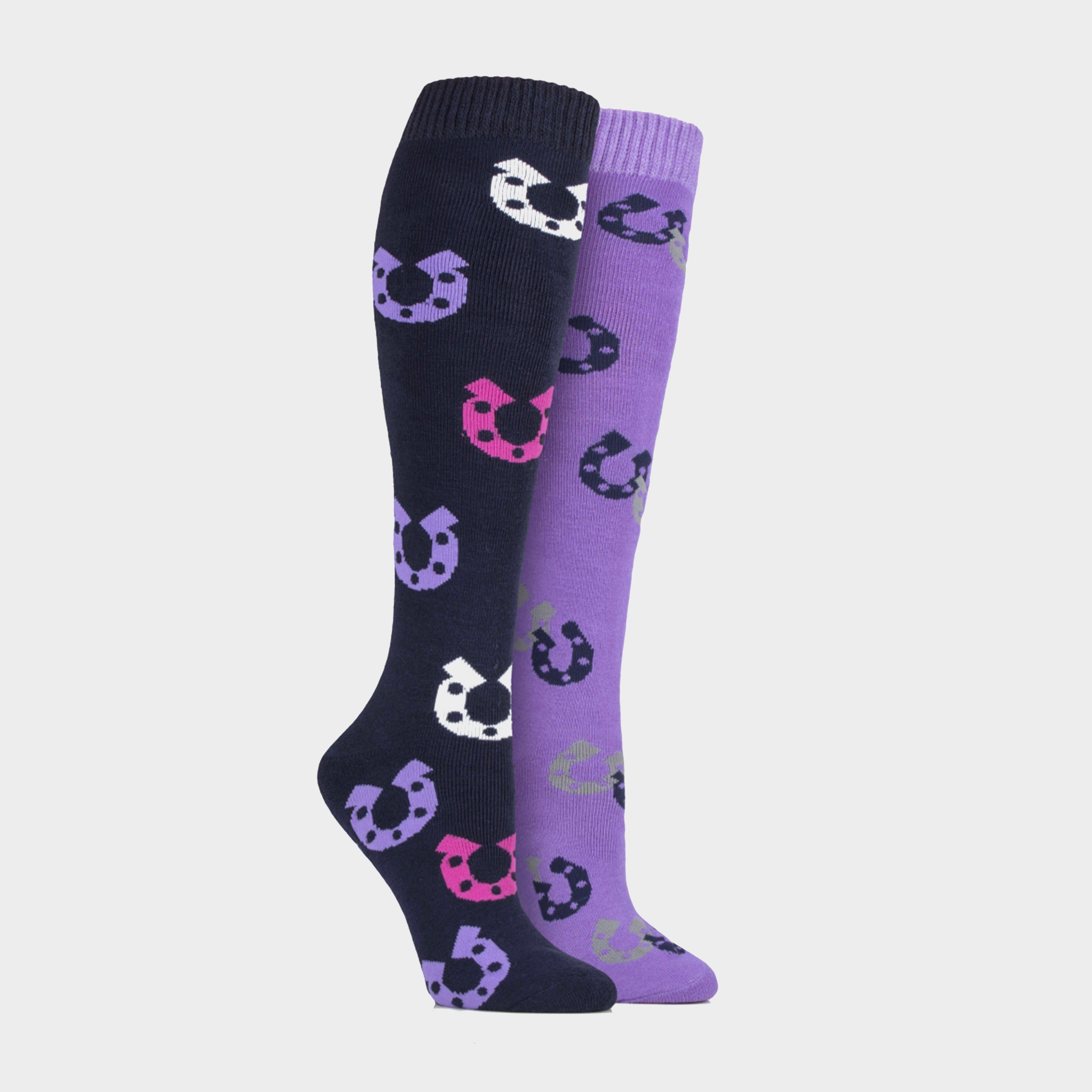 StormBloc® Kids Equestrian Midweight Horseshoe Socks Navy/Lilac