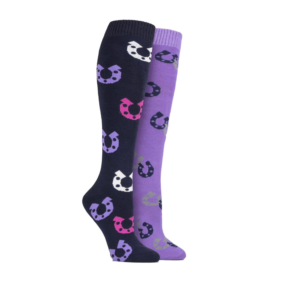 StormBloc® Kids Equestrian Midweight Horseshoe Socks Navy/Lilac