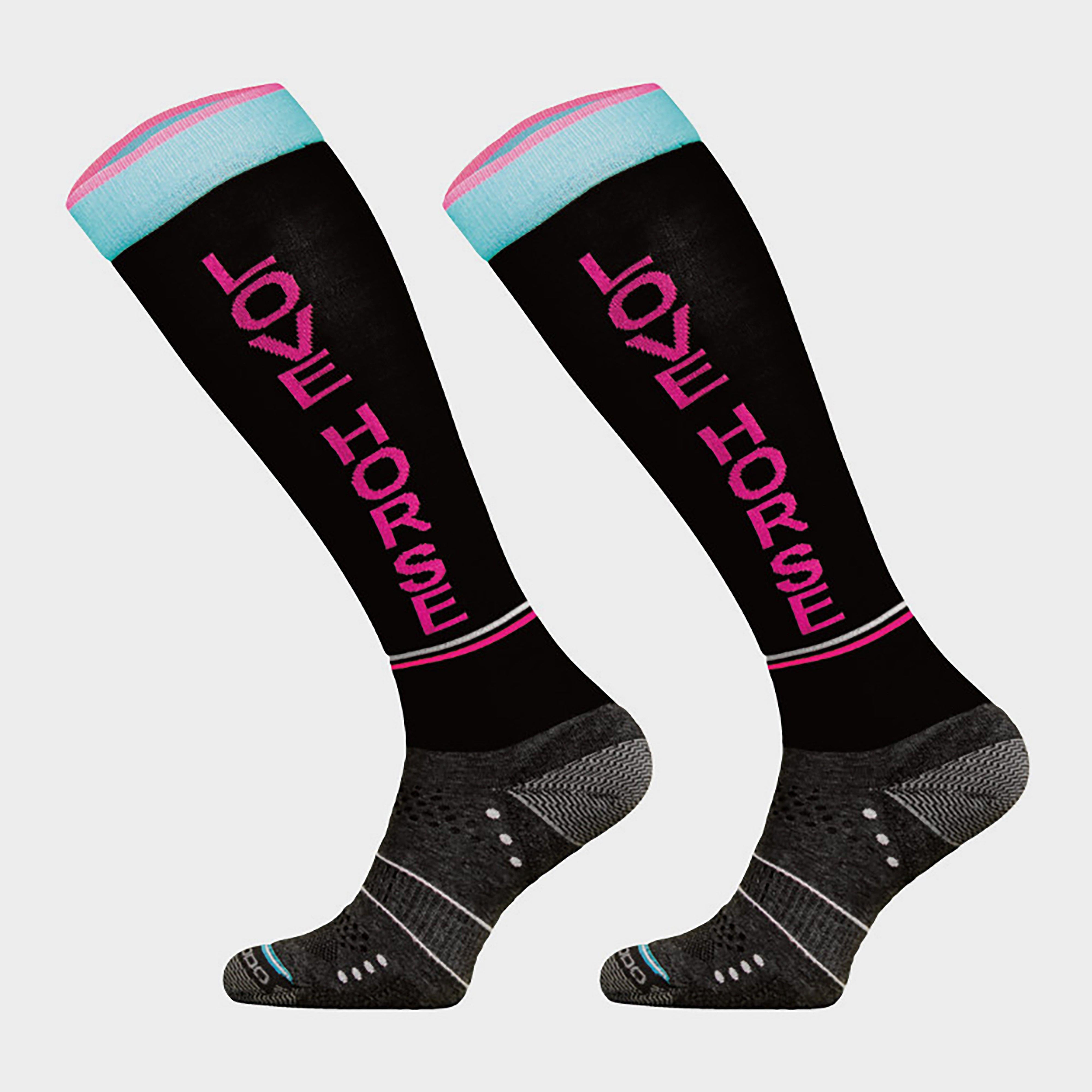 Adults Love Horses Socks Black