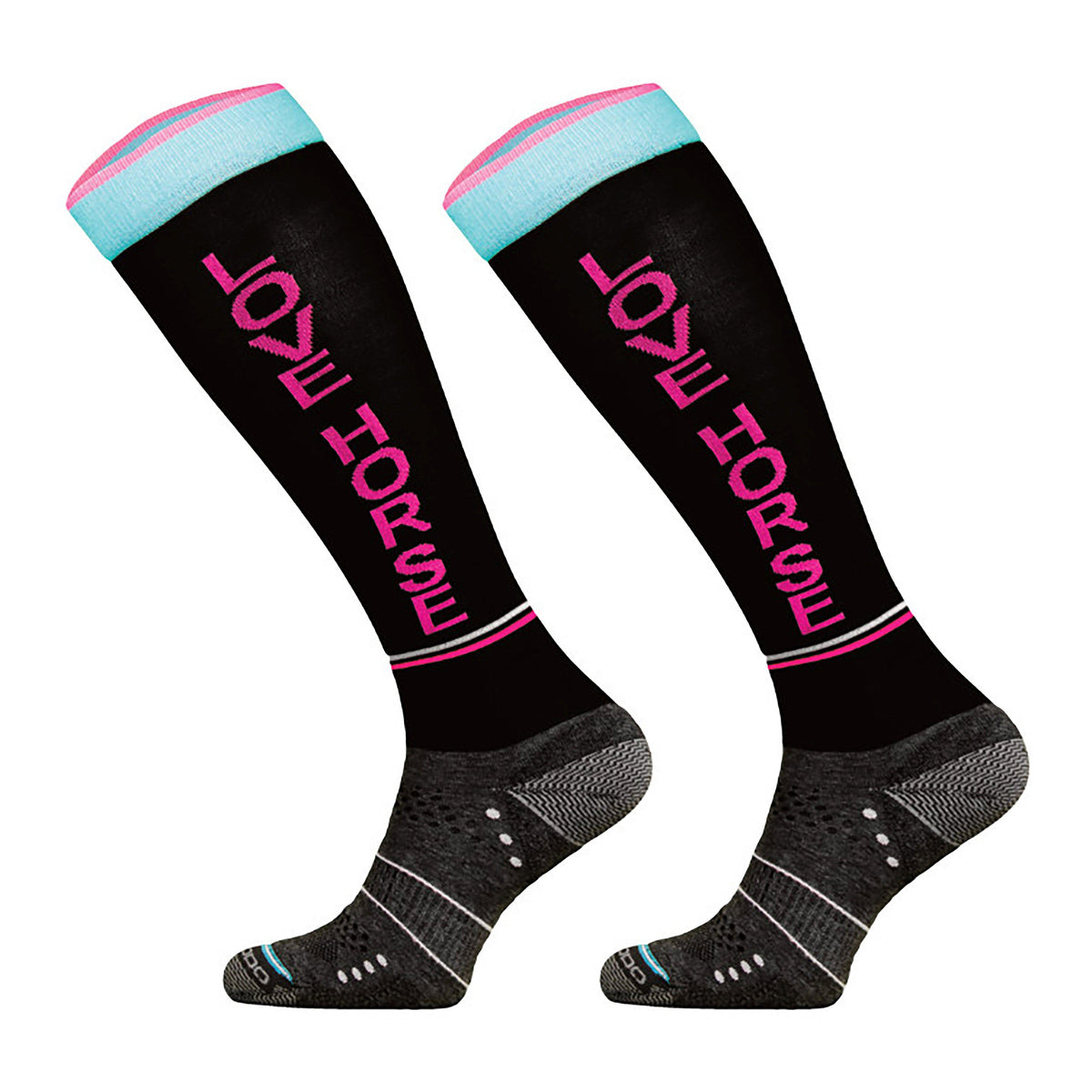 Adults Love Horses Socks Black