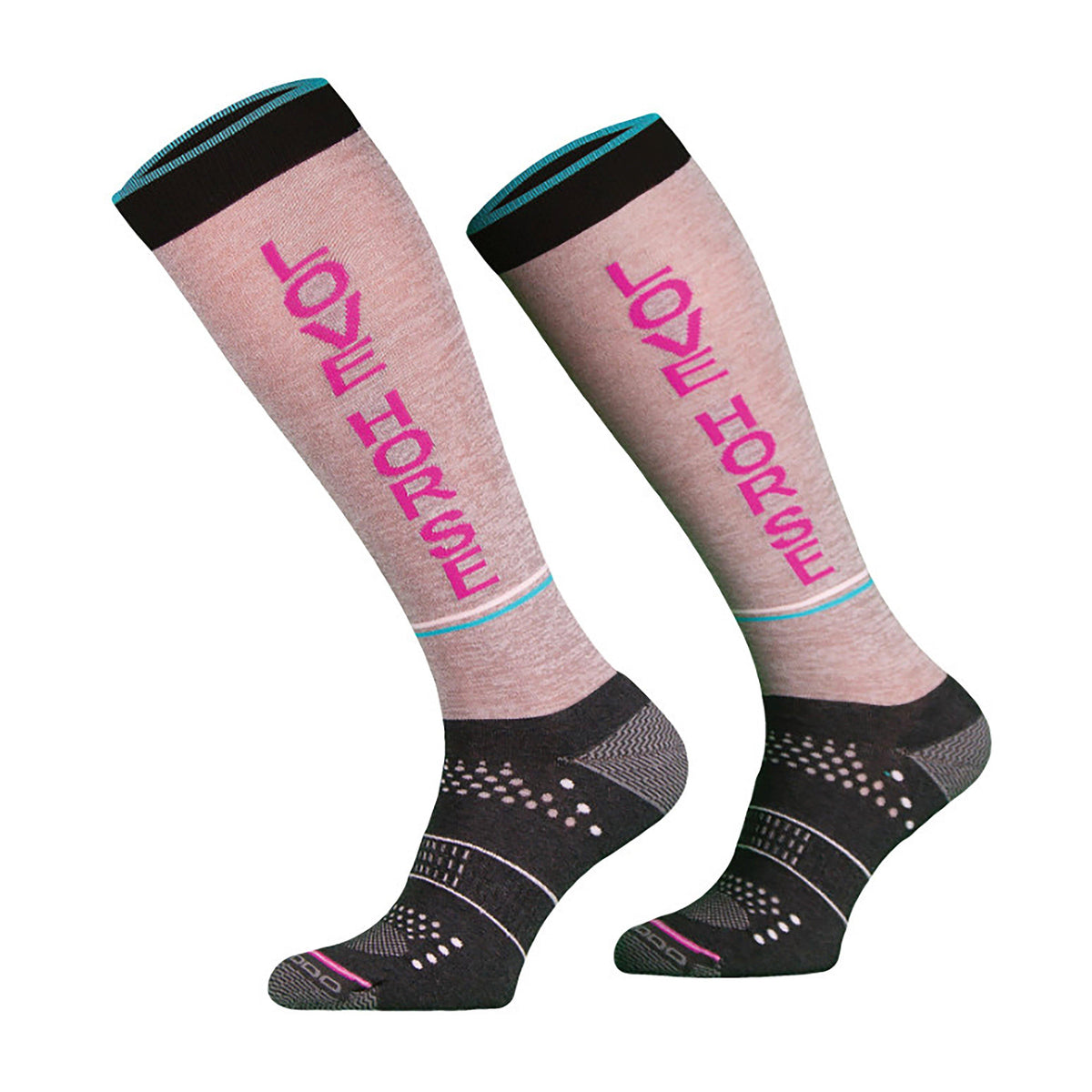 Adults Love Horses Socks Grey