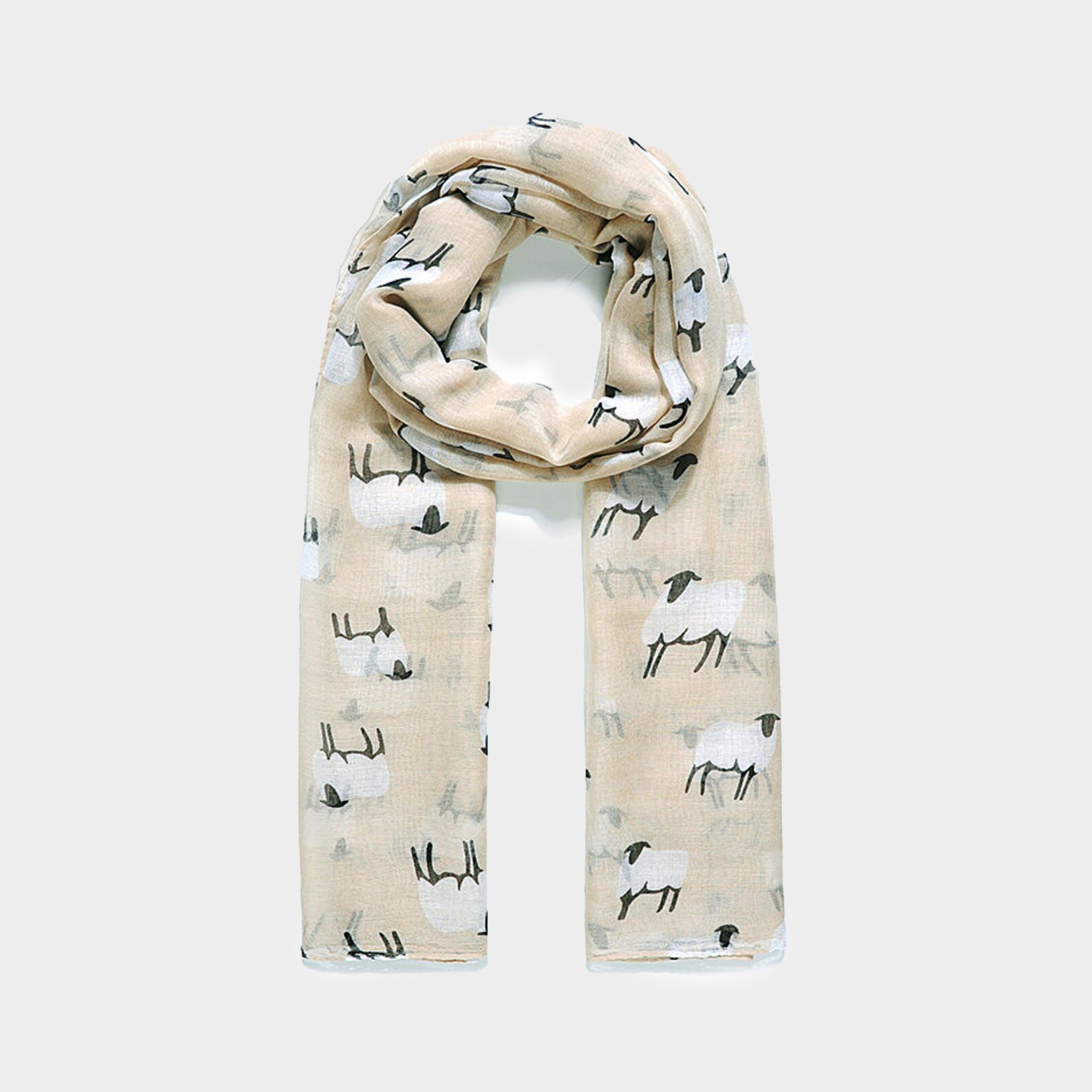 Platinum Sheep Print Scarf Natural