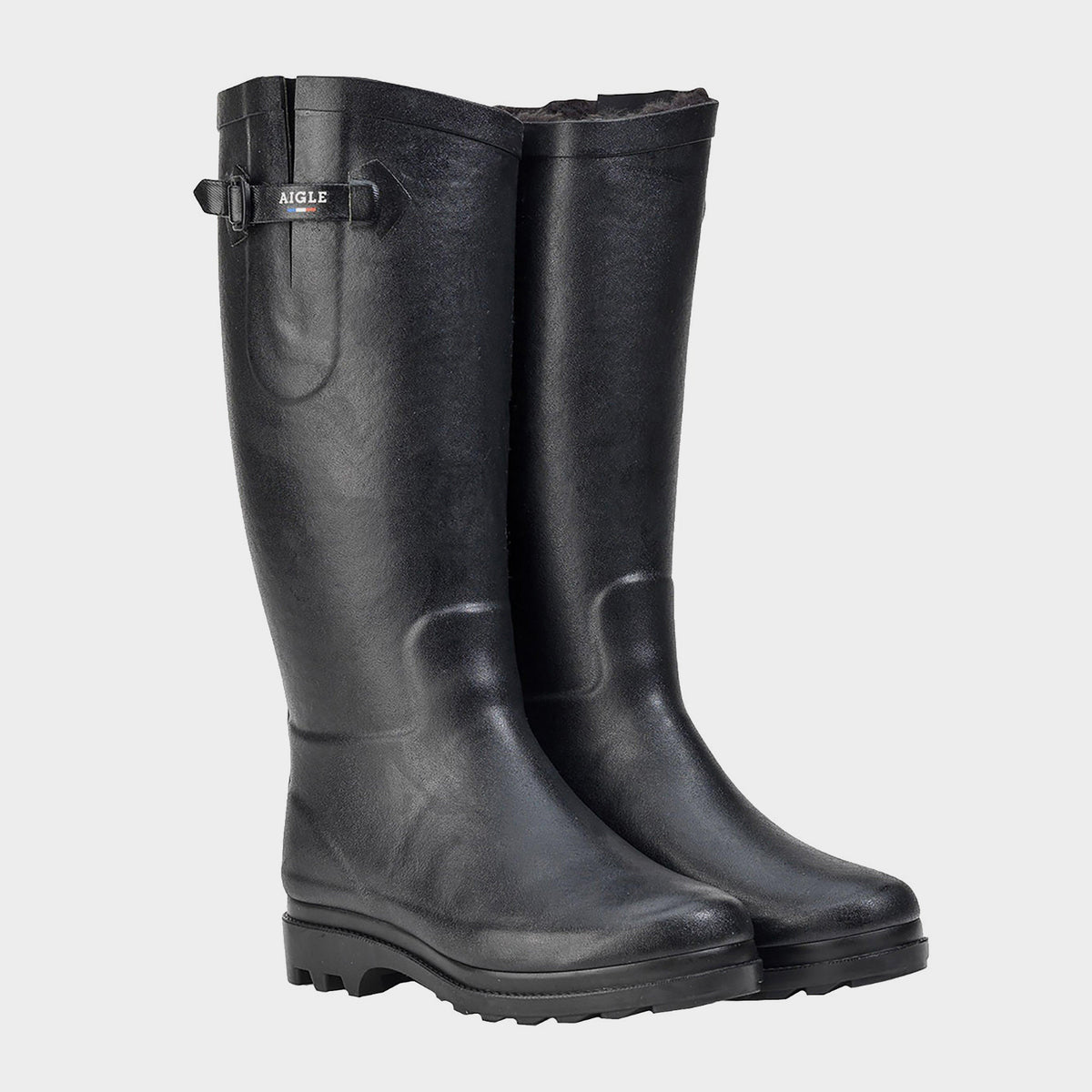 Ladies Aiglentine Fur Lined II Wellington Boots Noir