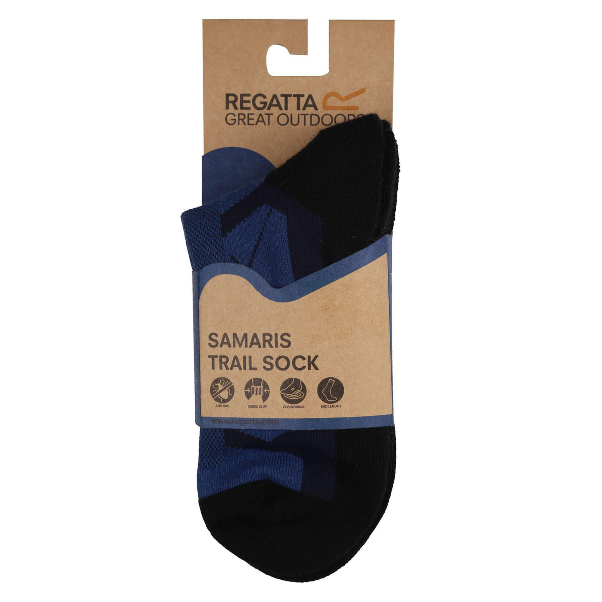 Mens Outdoor Active Socks 2 Pack Navy/Dark Steel