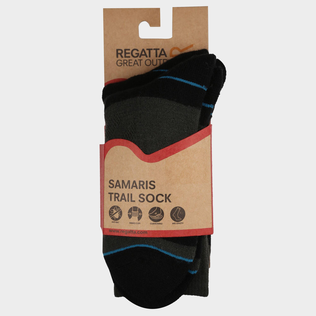 Blister Protection II Socks Black/Ash/Niagra Blue