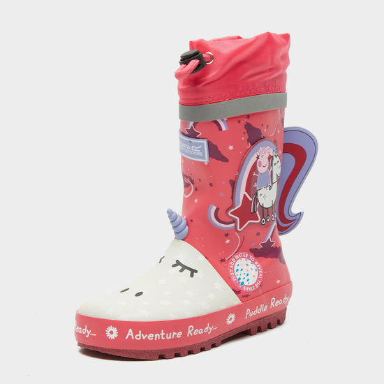 Childs Peppa Puddle Wellies Winterberry Unicorn