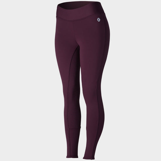 Ladies Active Silicone Full Seat Tights Eggplant Burgundy