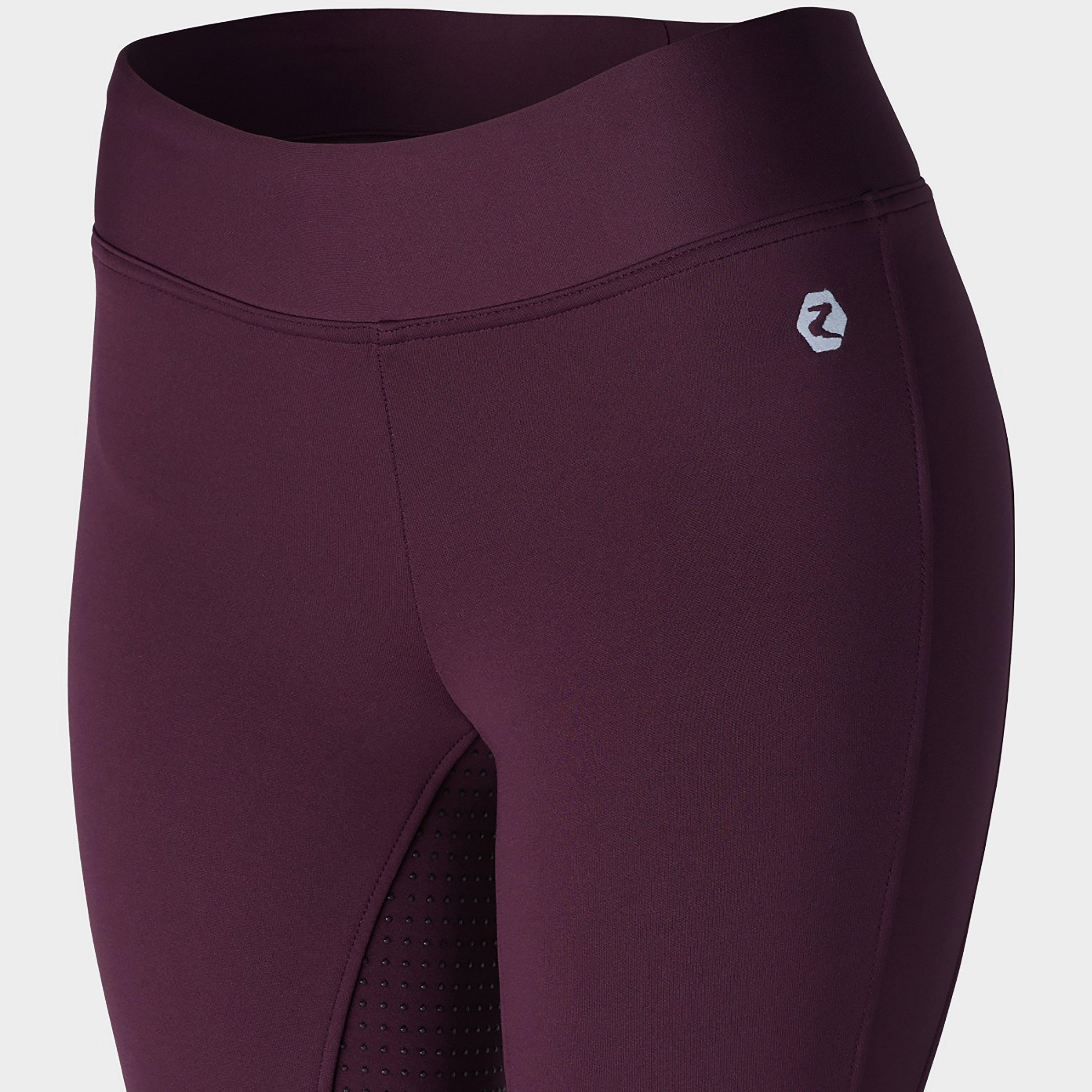 Ladies Active Silicone Full Seat Tights Eggplant Burgundy
