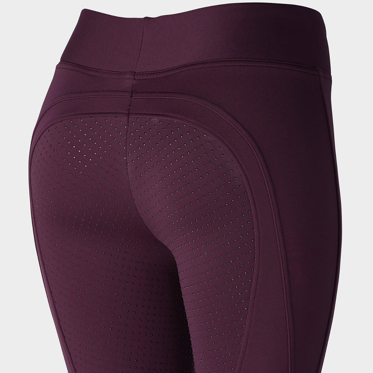 Ladies Active Silicone Full Seat Tights Eggplant Burgundy