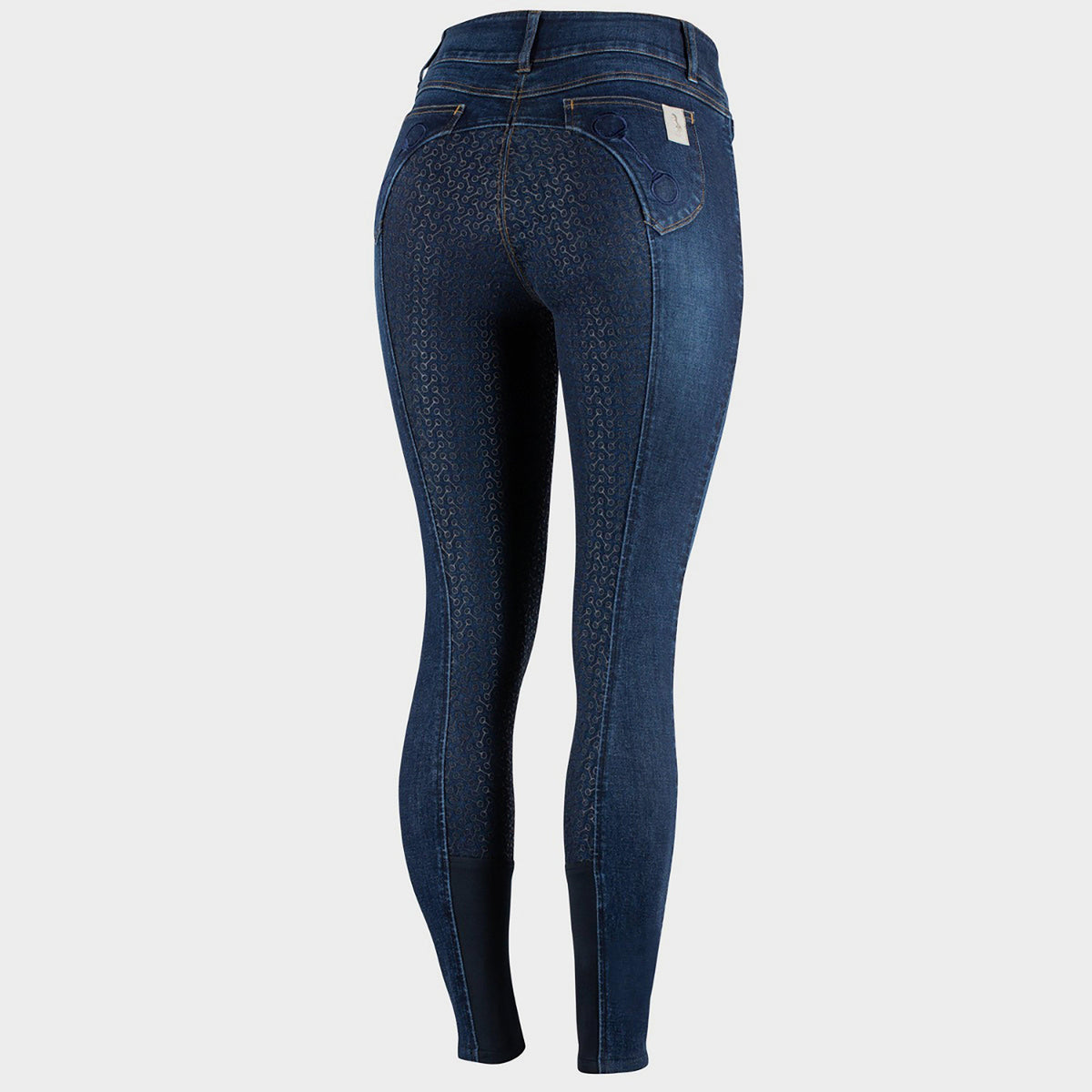 Ladies Kaia High Waisted Silicone Full Seat Breeches Denim