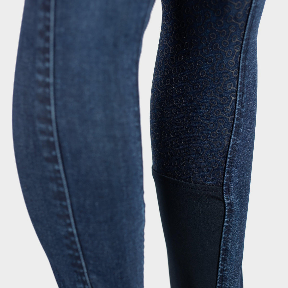 Ladies Kaia High Waisted Silicone Full Seat Breeches Denim