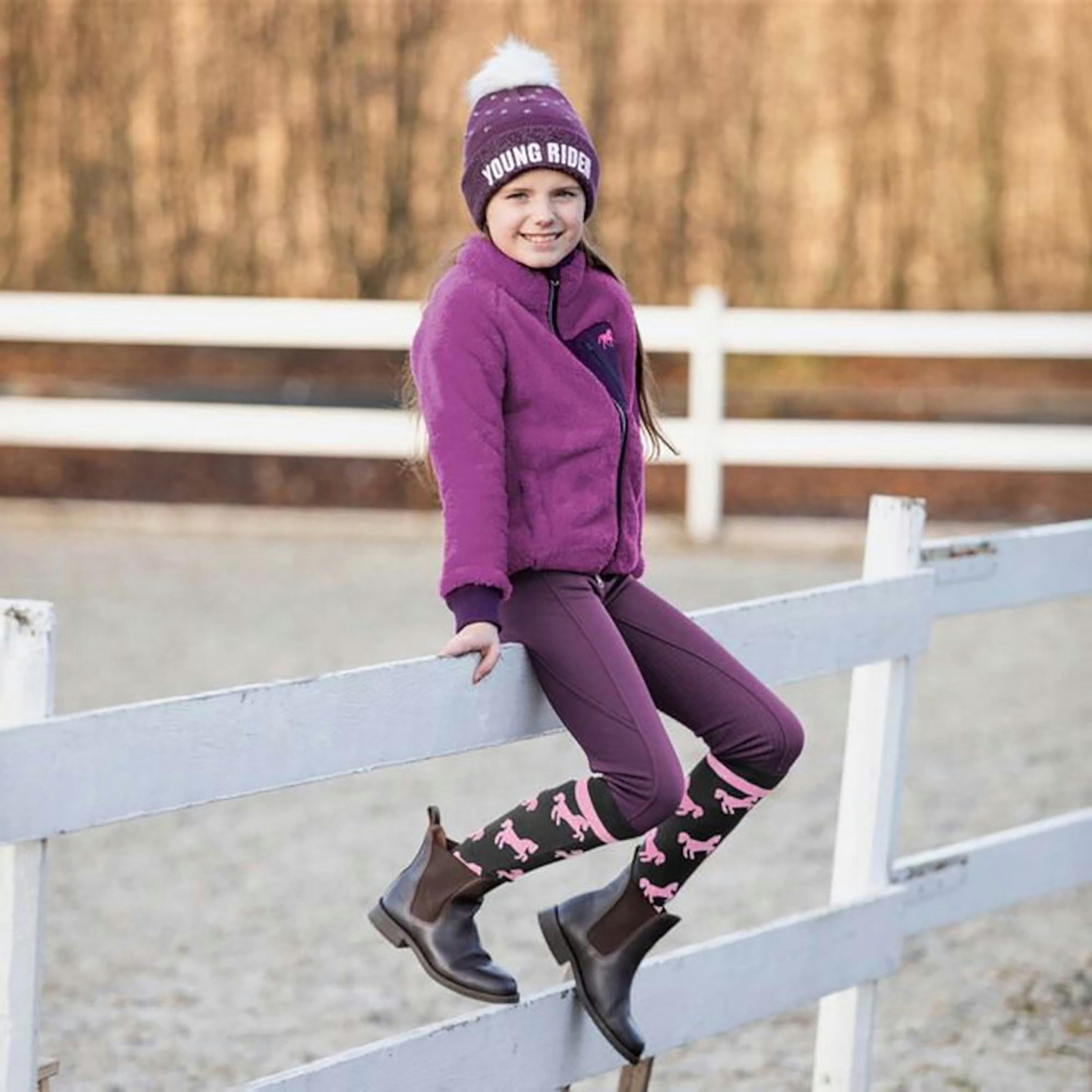 Childs Active Silicone Full Seat Winter Tights Arty Purple