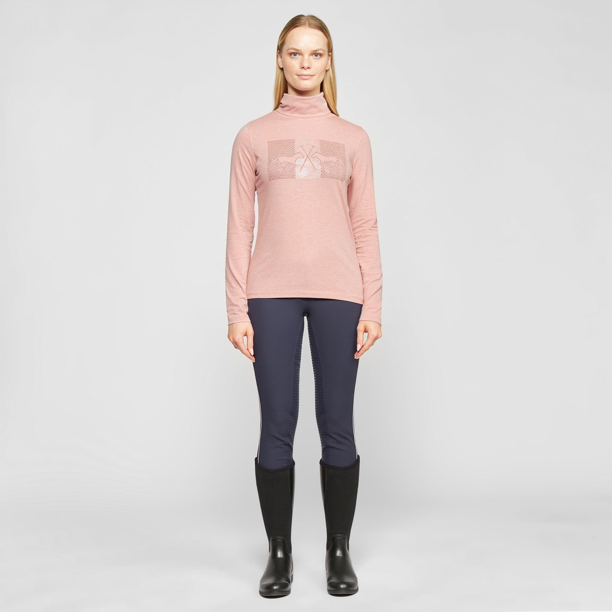 Womens Cecile Long Sleeve Top Blush Melange