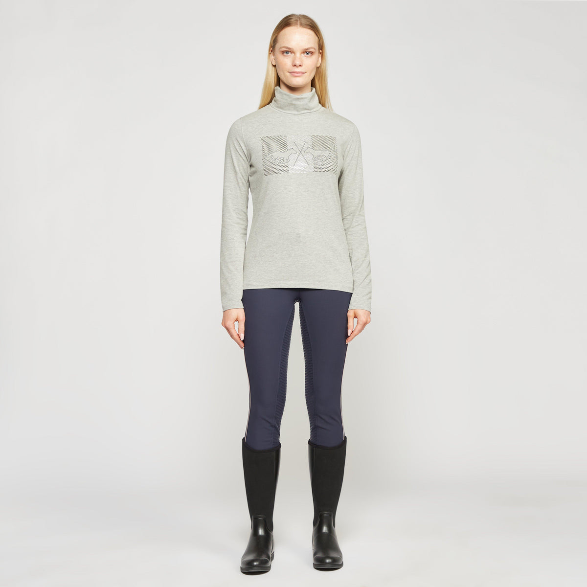 Womens Cecile Long Sleeve Top Grey Heather