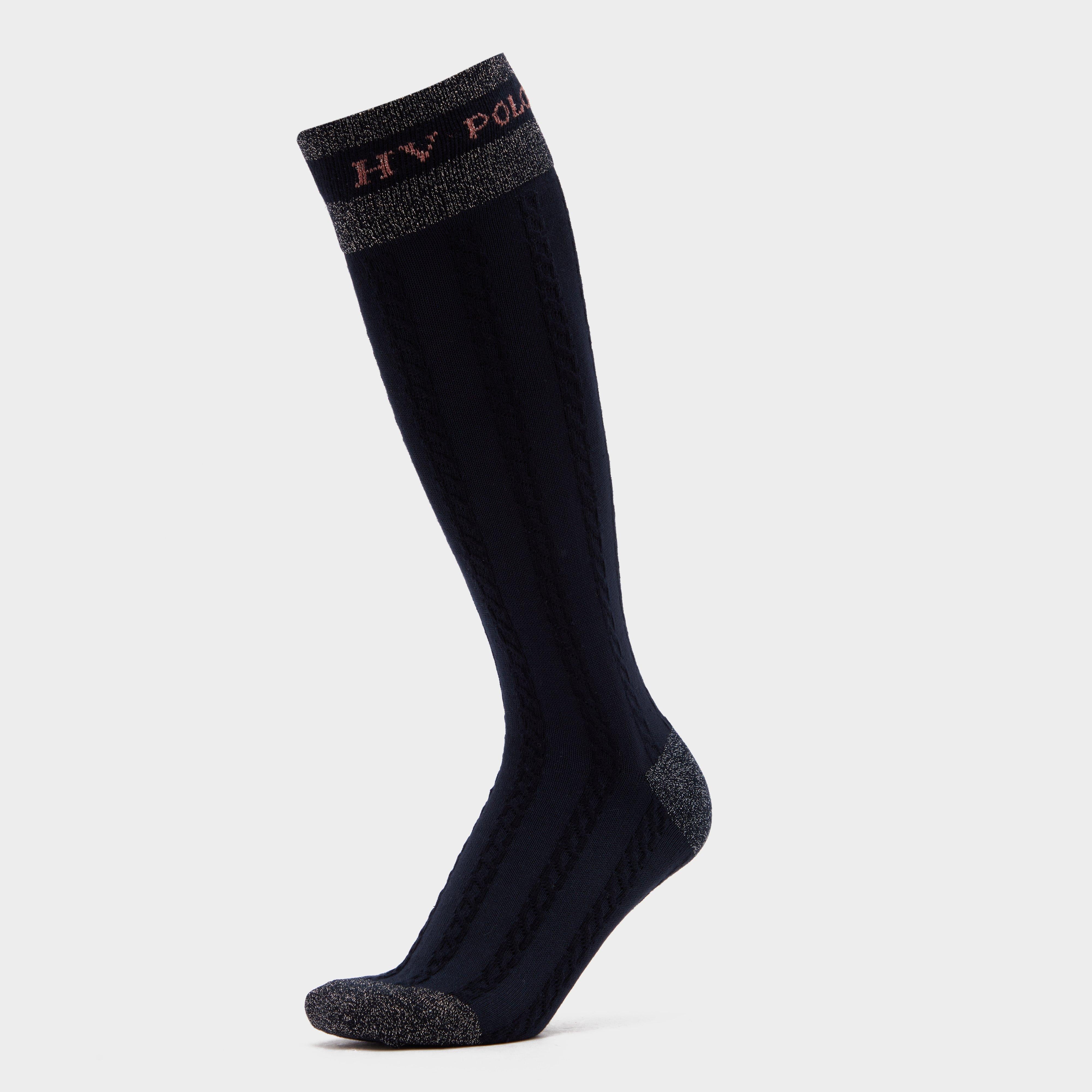 Cecile Cable Socks Navy
