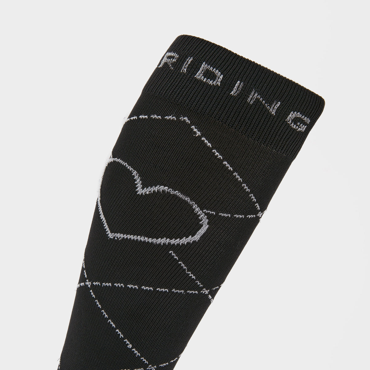 Womens Heart Long Socks Black