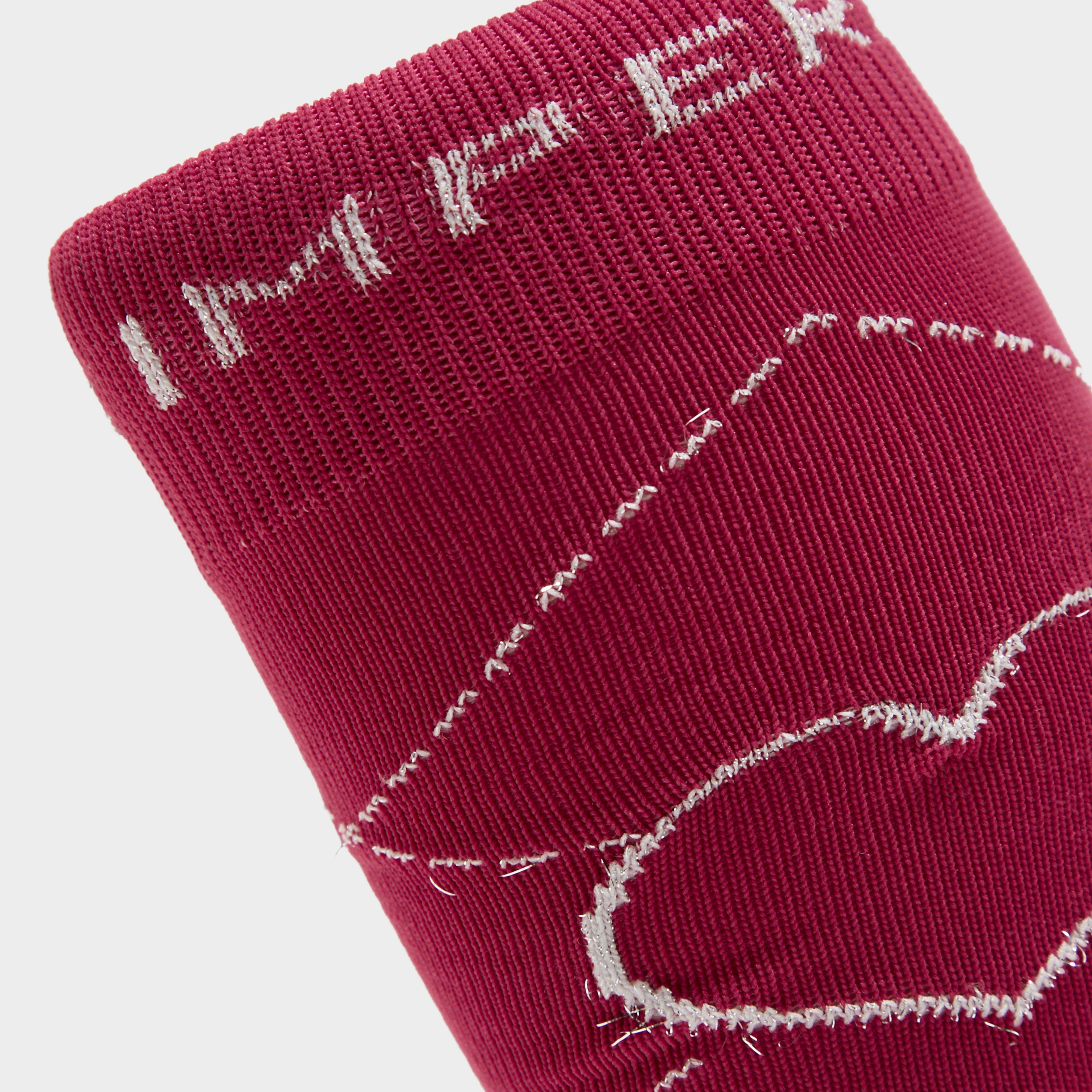 Womens Heart Long Socks Pink