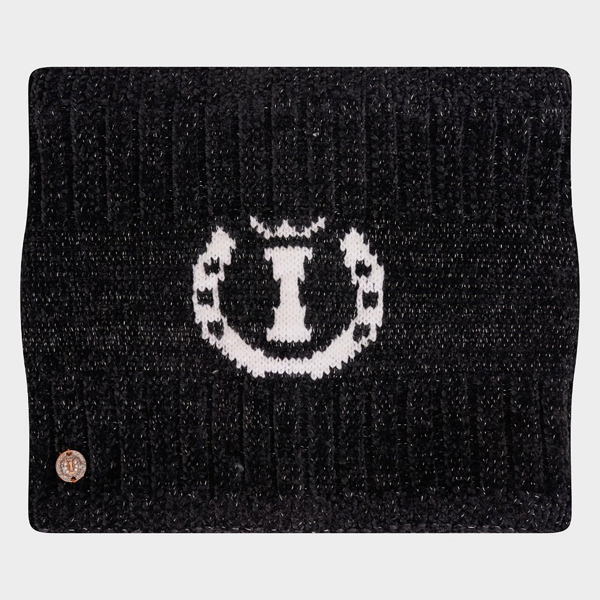 Womens Dusty Star Velvet Loop Scarf Black