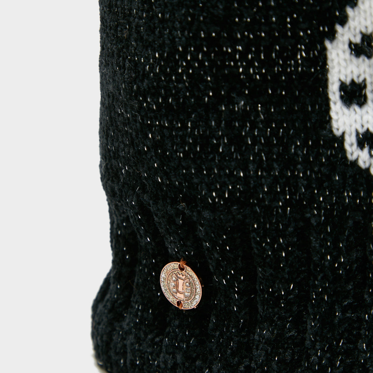 Womens Dusty Star Velvet Loop Scarf Black