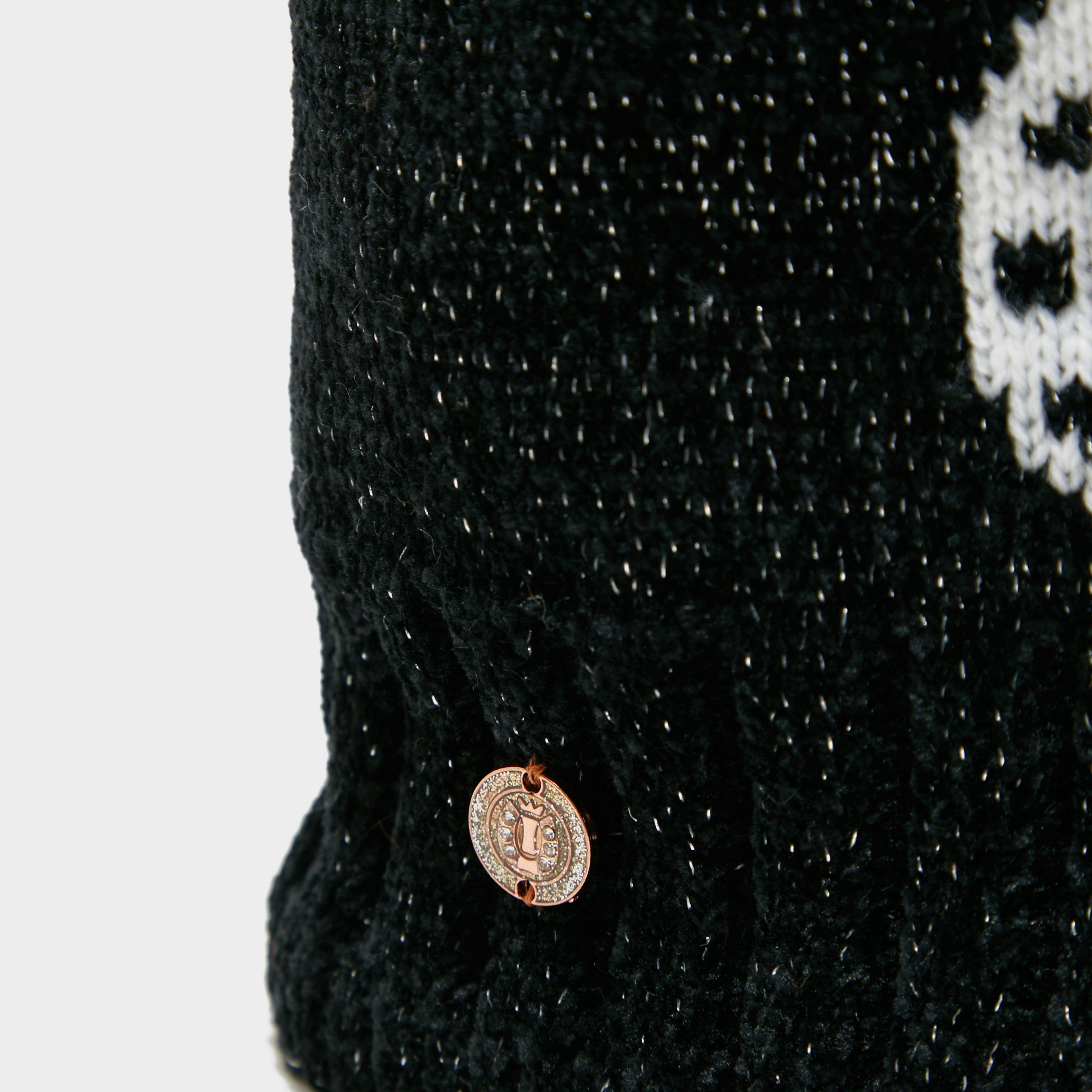 Womens Dusty Star Velvet Loop Scarf Black