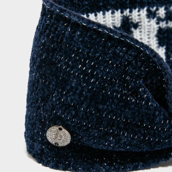 Dusty Star Velvet Headband Navy