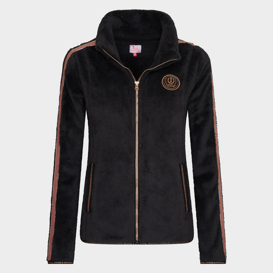 Ladies Furry Chic Fleece Jacket Black