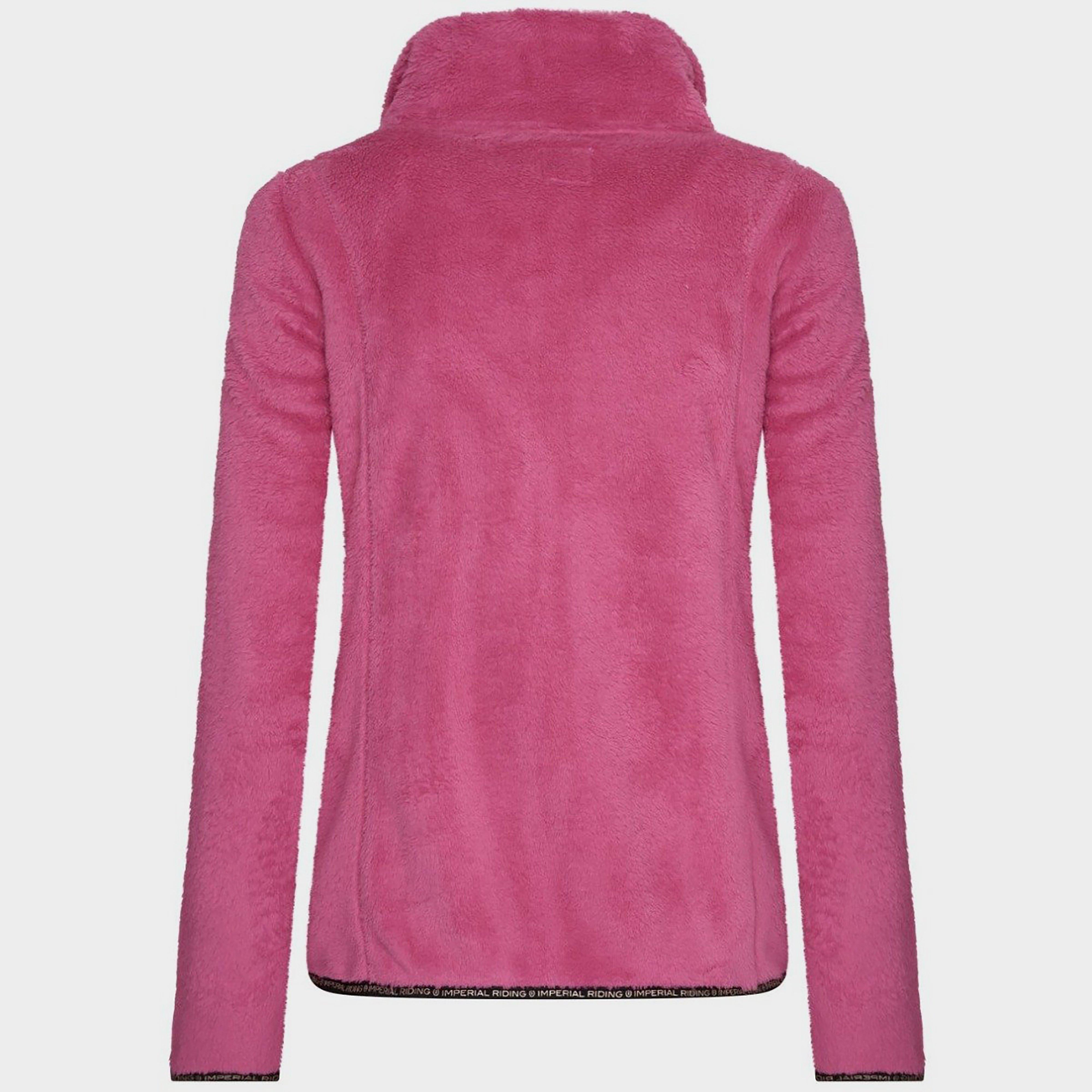 Womens Furry Chic Fleece Jacket Flowery Pink