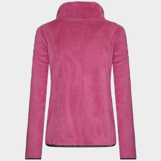 Womens Furry Chic Fleece Jacket Flowery Pink