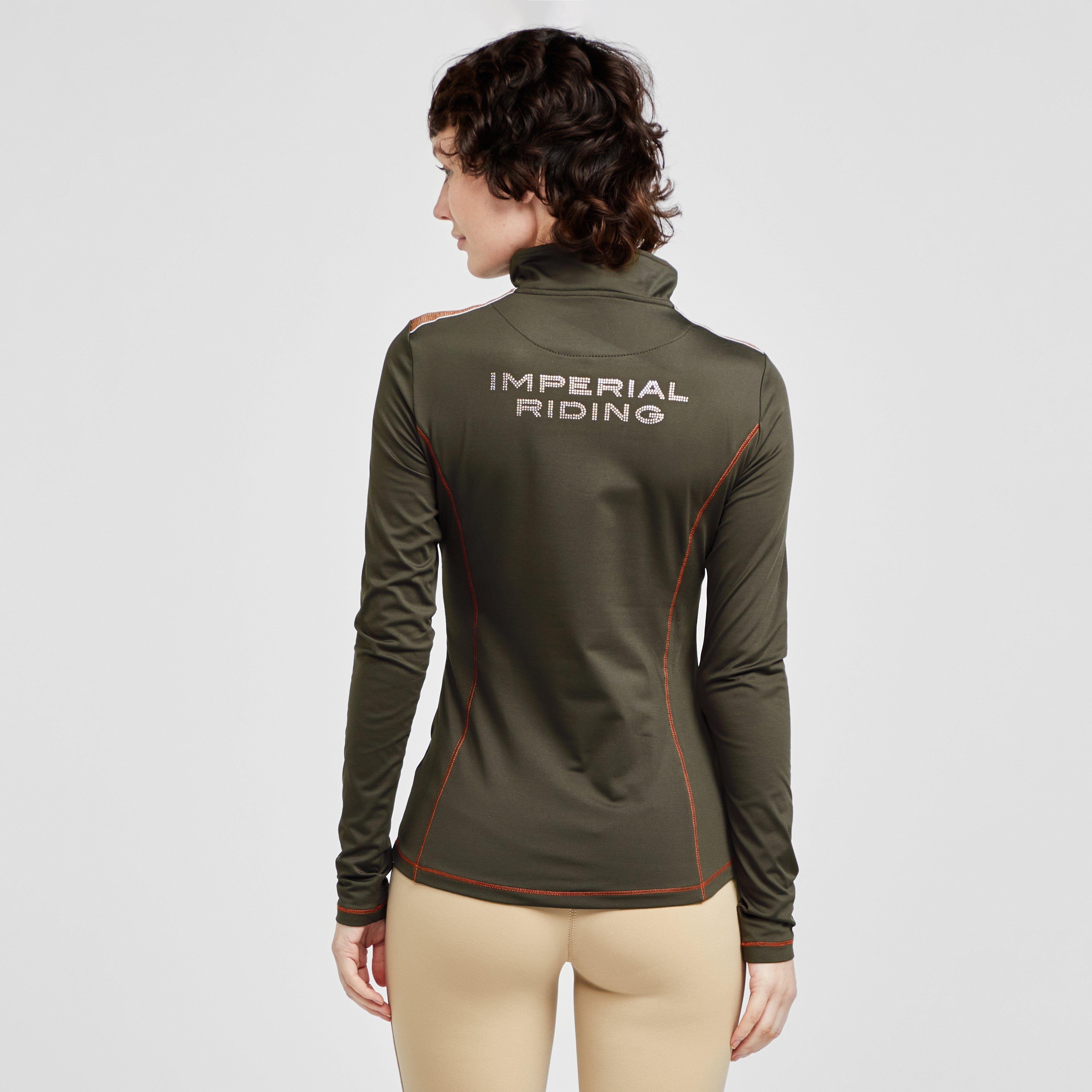 Womens Sporty Star 1/2 Zip Technical Top Dark Olive