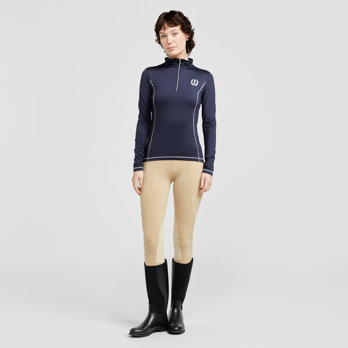 Womens Sporty Star 1/2 Zip Technical Top Navy