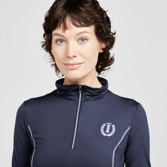 Womens Sporty Star 1/2 Zip Technical Top Navy