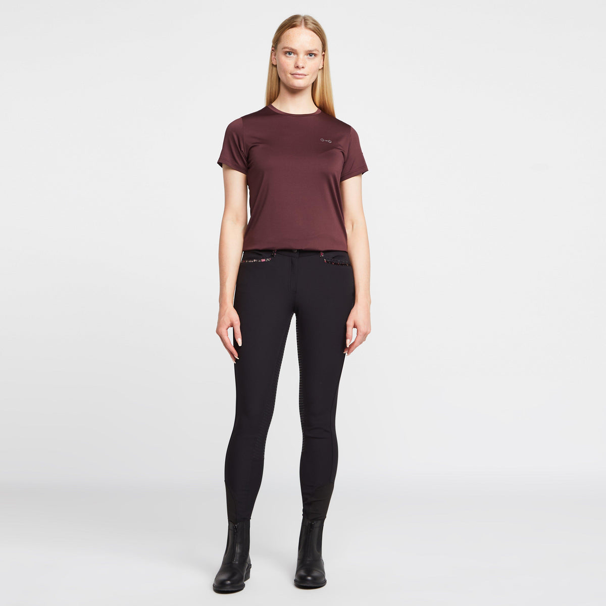 Womens El Capone Silicone Full Seats Breeches Black Flower