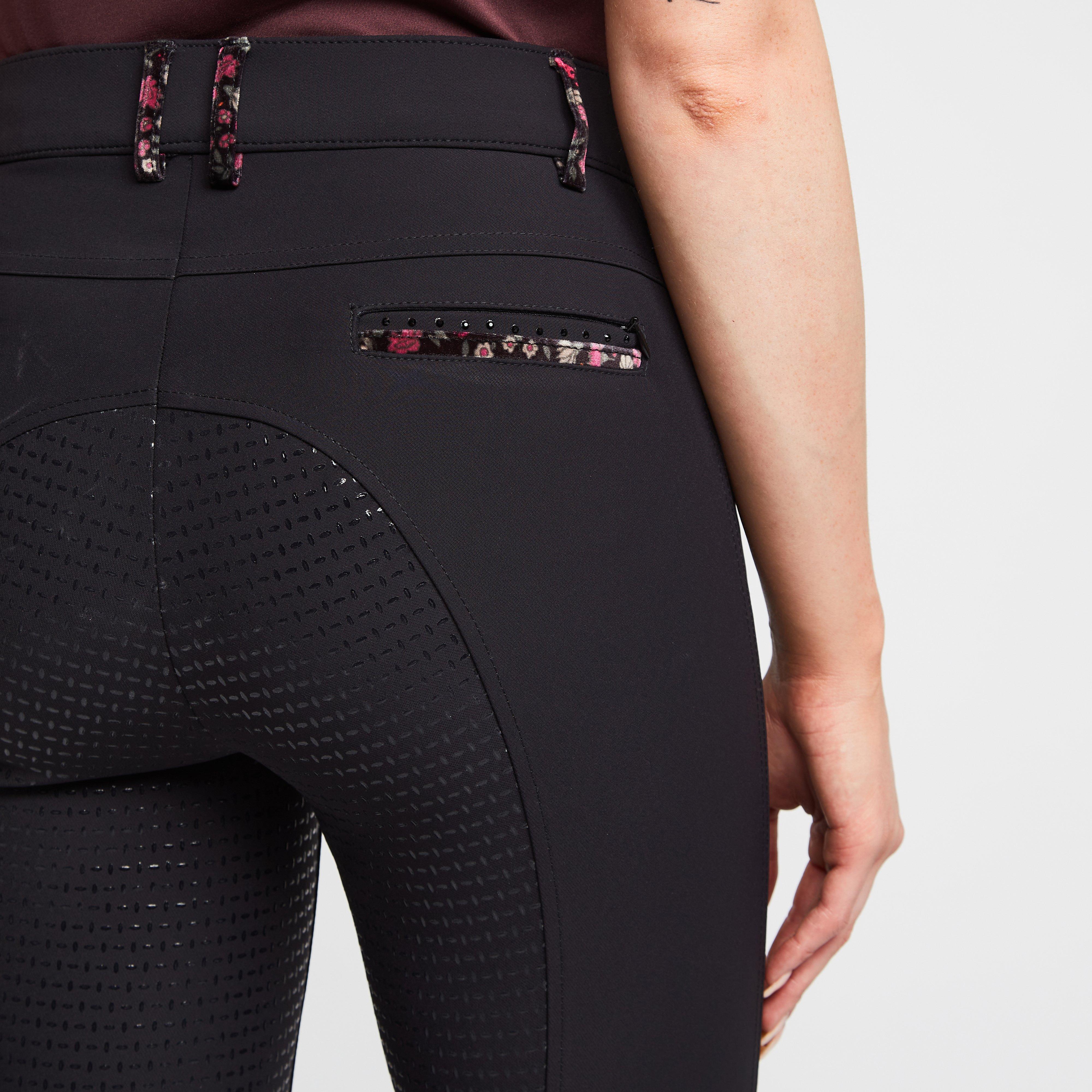 Womens El Capone Silicone Full Seats Breeches Black Flower