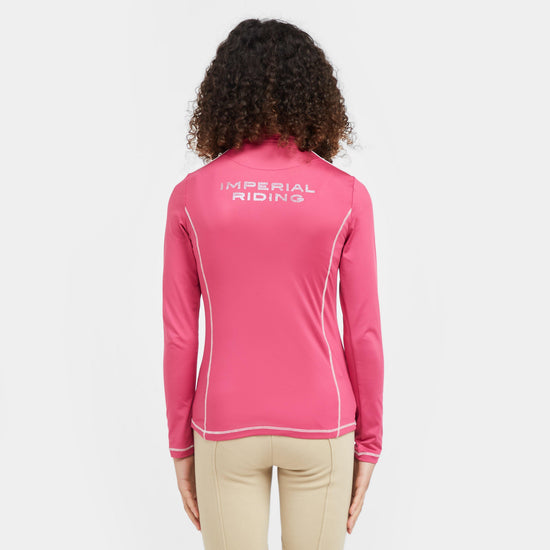 Childs Sporty Star 1/2 Zip Technical Top Flower Pink