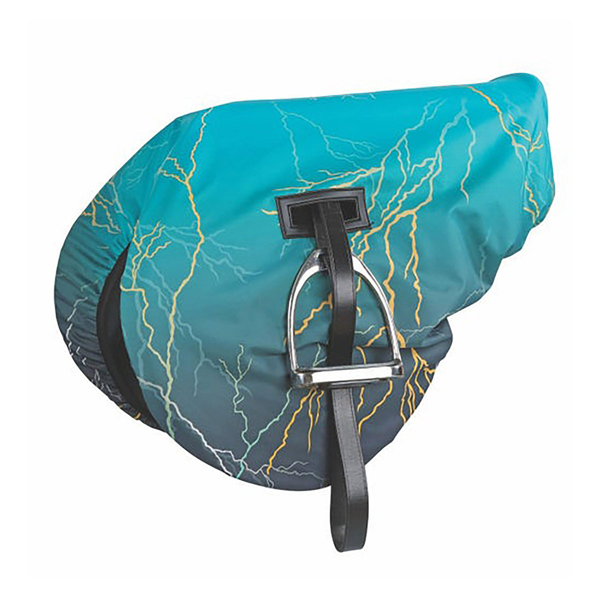 Waterproof Ride On Saddle Cover Teal Lightening