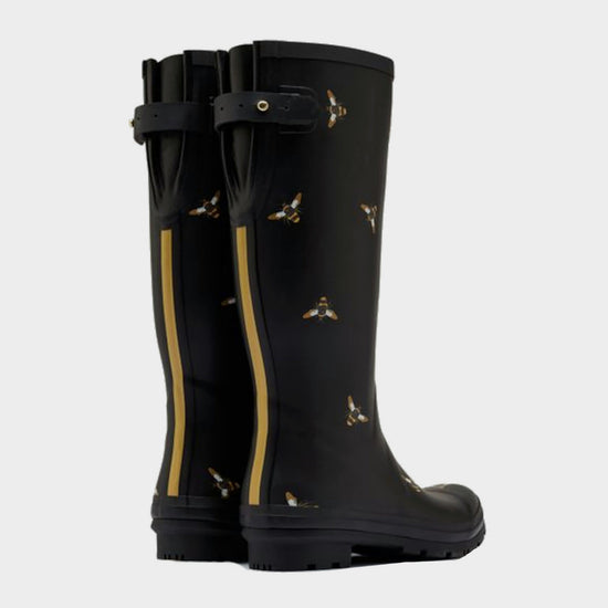 Womens Welly Print Black Metallic Bee