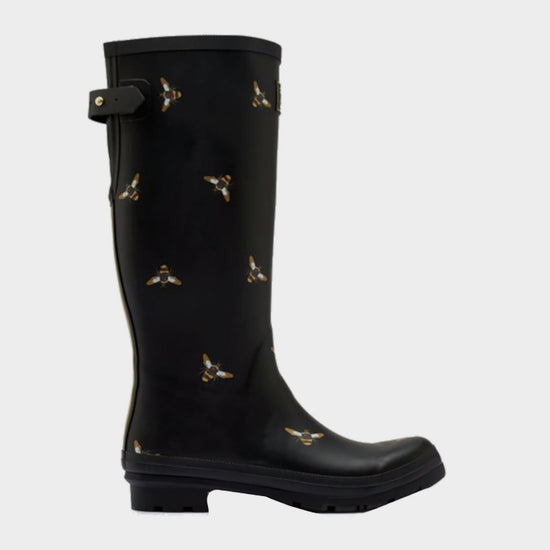 Womens Welly Print Black Metallic Bee