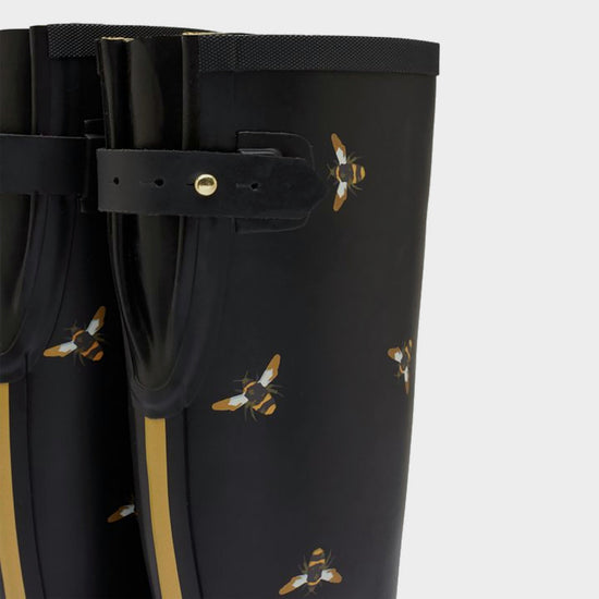 Womens Welly Print Black Metallic Bee