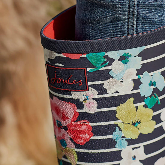 Women's Welly Print Blue Stripe Floral