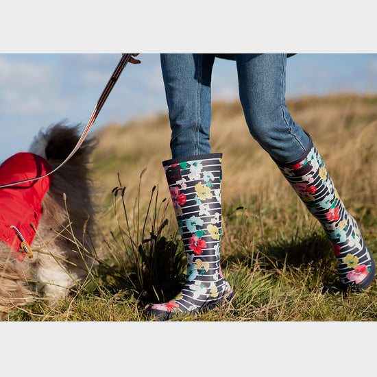 Women's Welly Print Blue Stripe Floral